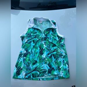 Beautiful green and blue patterned women’s golf top